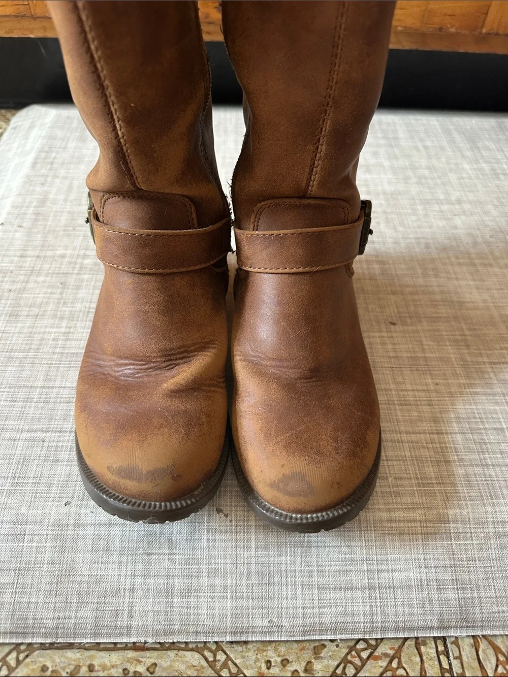 Target Girls Tan Buckle Mid-Calf Boots